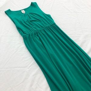 Emerald Green Maxi Dress with Reversible Belt